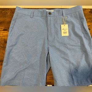 Peter millar size 35 blue checkered shorts